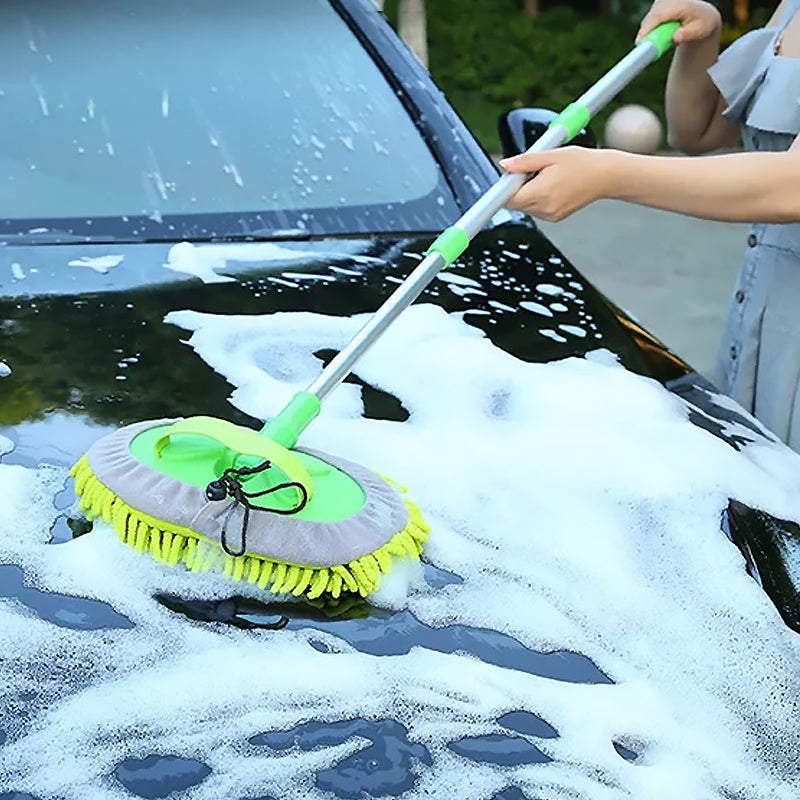 Vadrouille de lavage de voiture télescopique à trois sections