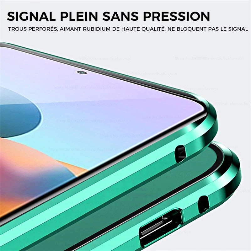 Étui de téléphone double face en verre trempé magnétique Samsung2