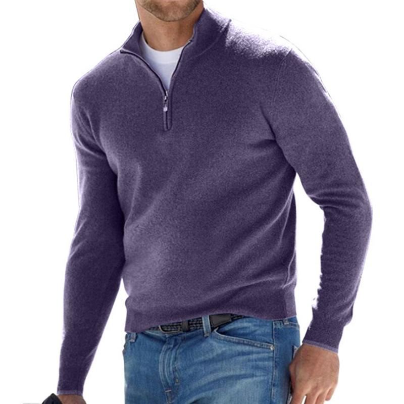 Pull Basique Zippé Pour Hommes