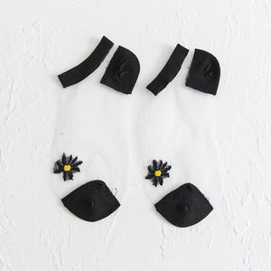 Chaussettes Marguerites Translucides (5 paires)