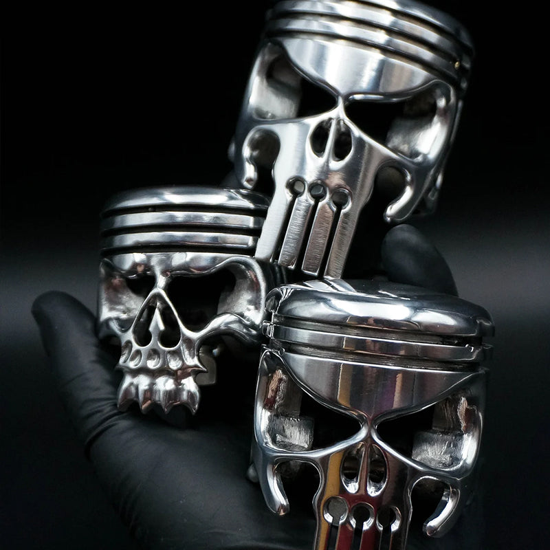 Porte-clés tête de mort Piston Art