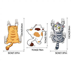 Cute Cat Cartoon Decal Car Stickers, 3 pcs