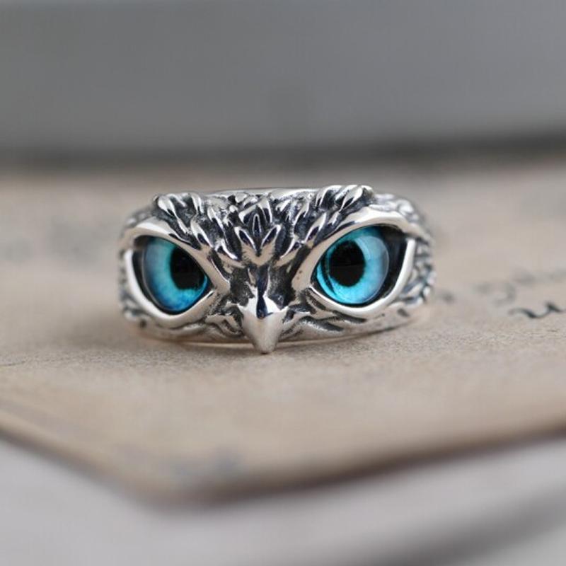 Bague de Hibou Œil de Démon Réglable