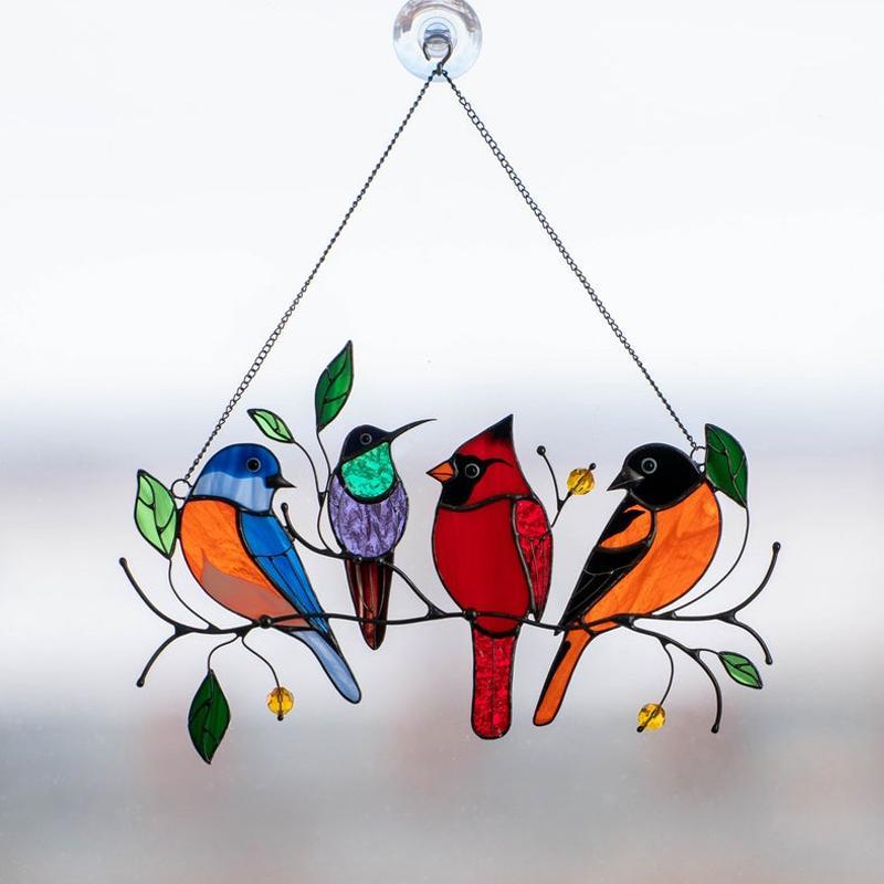 🎁Tentures de vitrail oiseaux🐦