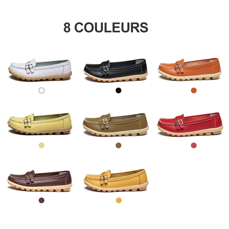 Ciaovie Mocassin Femme en Cuir, Chaussures Femme en Cuir Confortables - ciaovie