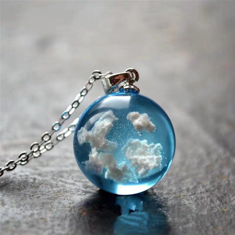 Collier Résine Nuages de Ciel