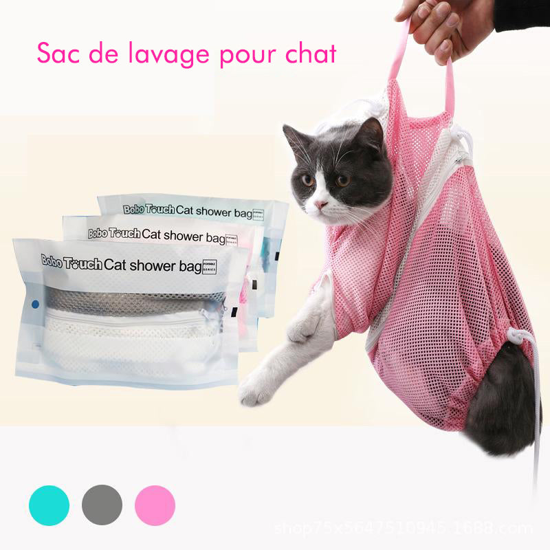 Sac de Bain de Toilettage Multifonctionnel pour Chat