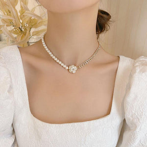 Collier De Perles De Fleurs Scintillantes