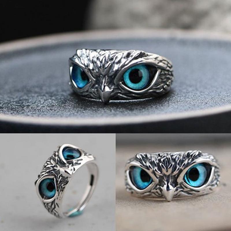 Bague de Hibou Œil de Démon Réglable