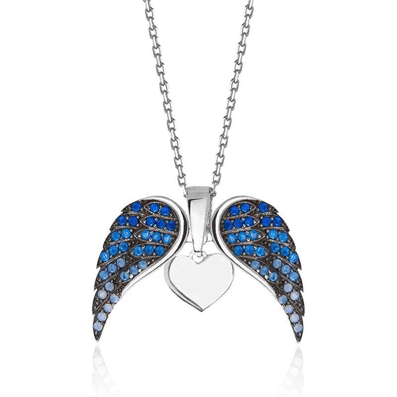 Collier Pendentif Cœur et Ailes D'ange