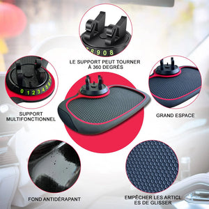 Support de téléphone automatique de tapis antidérapant de voiture multifonction