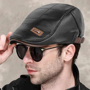 Nouveau Béret en Cuir Tendance