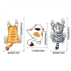 Cute Cat Cartoon Decal Car Stickers, 3 pcs