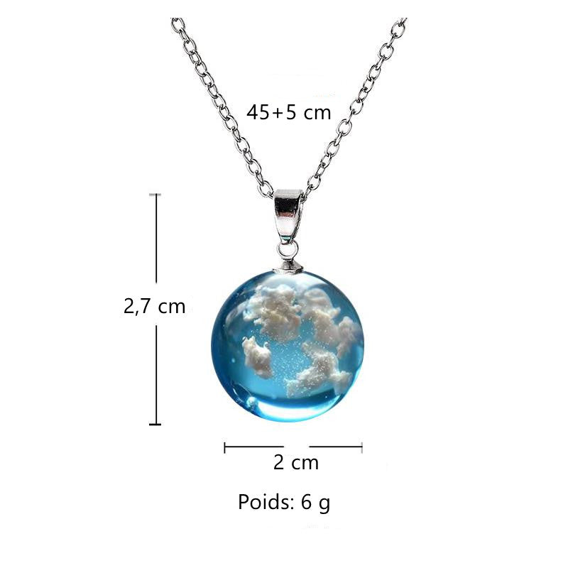 Collier Résine Nuages de Ciel