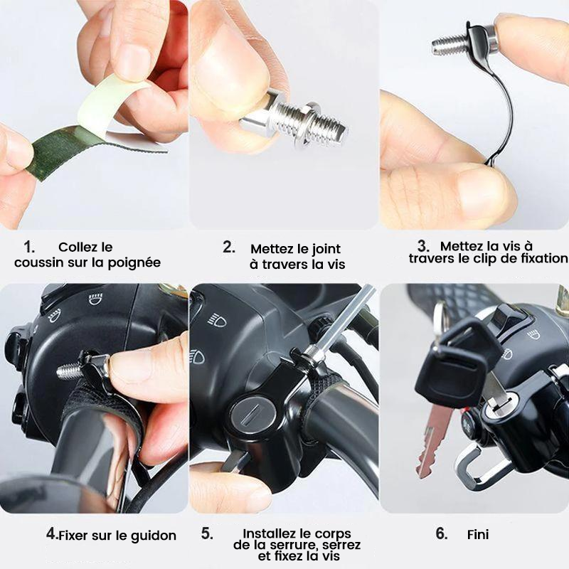 Serrure de sécurité multifonctionnelle pour casque de moto