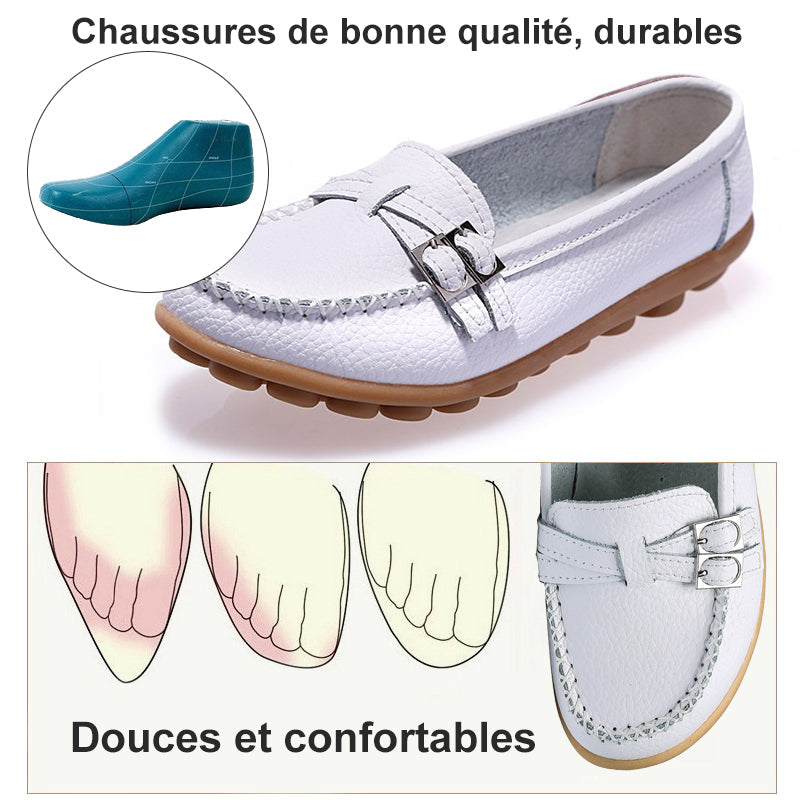 Ciaovie Mocassin Femme en Cuir, Chaussures Femme en Cuir Confortables - ciaovie