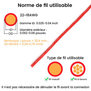 Connecteur à Double Fil avec Boucle de Verrouillage