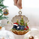 Pendentif De Coquillage NOËL Où Il y a Un Chien Mignon Qui Dort Dedans