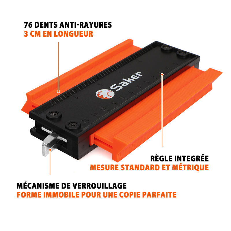 Saker Jauge De Duplication De Contour Avec Serrure Réglable - ciaovie