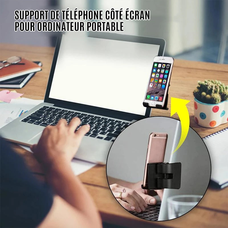 Support de Téléphone avec Clip sur Écran pour Ordinateur Portable