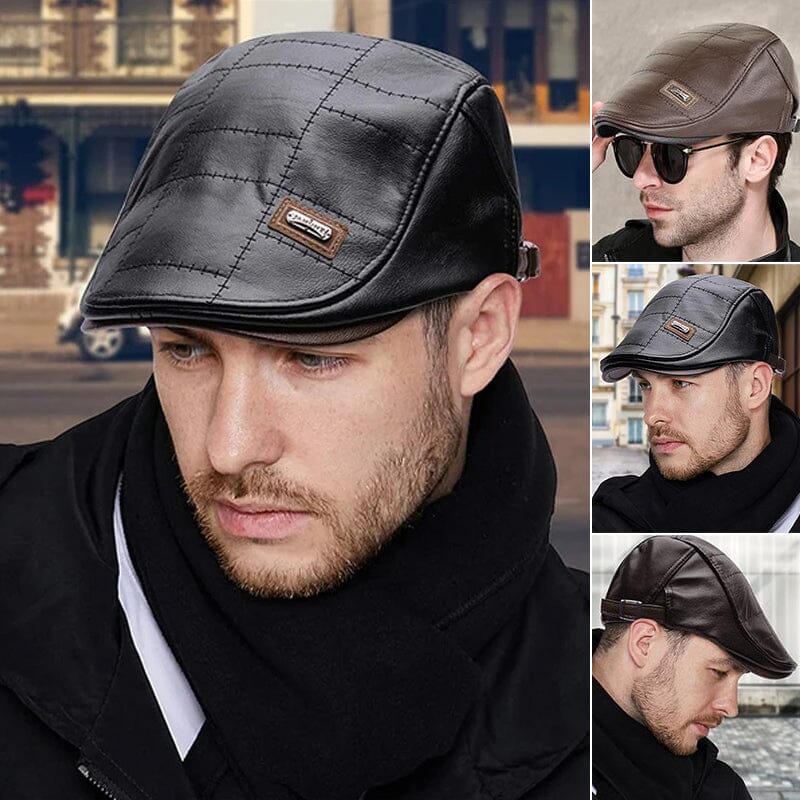 Nouveau Béret en Cuir Tendance