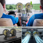 Mini Ventilateur Rotatif Á Double Tête Pour Voiture