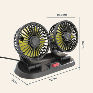 Mini Ventilateur Rotatif Á Double Tête Pour Voiture